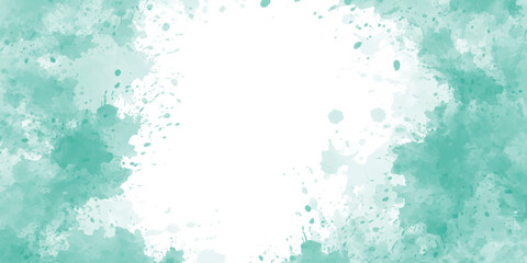 Abstract seafoam green. paint brush. watercolor texture for cards, Brushstrokes and splashes. Pastel blue texture design template for birthday invite or card