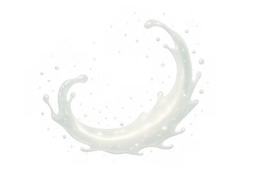 Fluid white milk or cream splashing and swirling, suitable for product packaging, food advertising, and healthy lifestyle themes