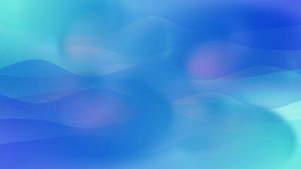Abstract Blue Teal Gradient Waves with Soft Circles