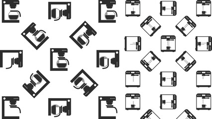 Pattern of coffee maker icons machine