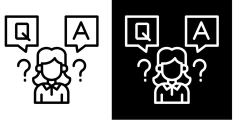 Question And Answer Icon Set White Style Collection