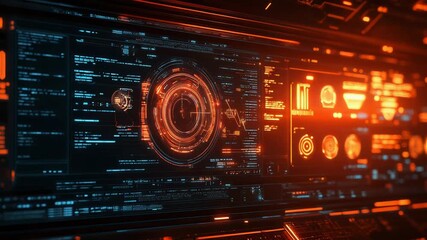 Digital data processing on futuristic user interface dashboard - Powered by Adobe