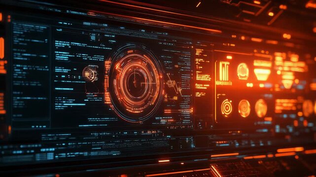 Digital data processing on futuristic user interface dashboard - Powered by Adobe
