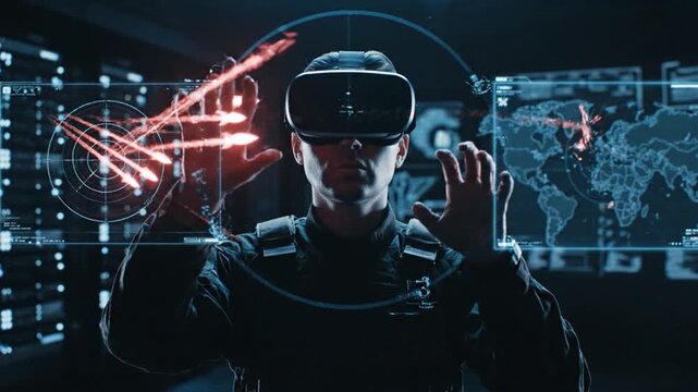 Army soldier uses virtual reality tech to detect ballistic missiles in air defense operations