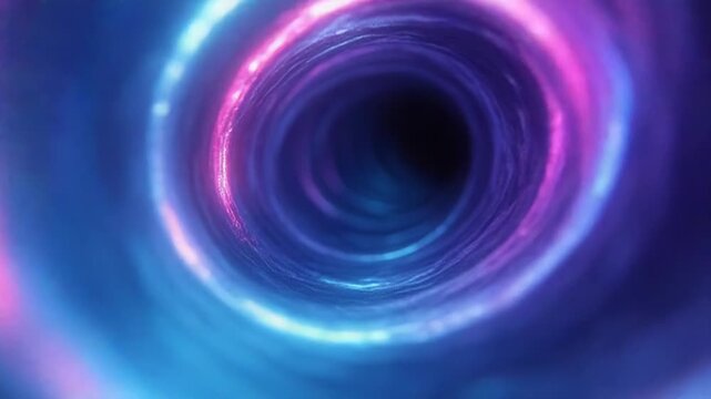 Abstract neon light swirling tunnel vortex background