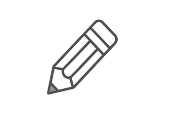 Sharpened graphite pencil with an eraser icon symbolizing creativity, education, and editing