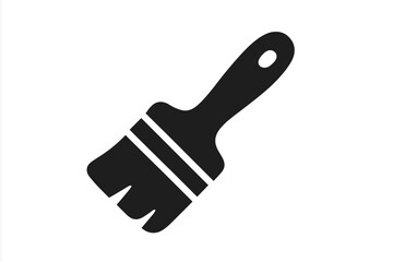 Simple black paint brush tool for artistic design and home improvement tasks