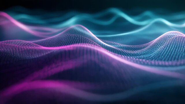Abstract wavy particle grid networking digital data