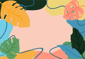 Vibrant Tropical Leaves Composition for Cards and Social Media