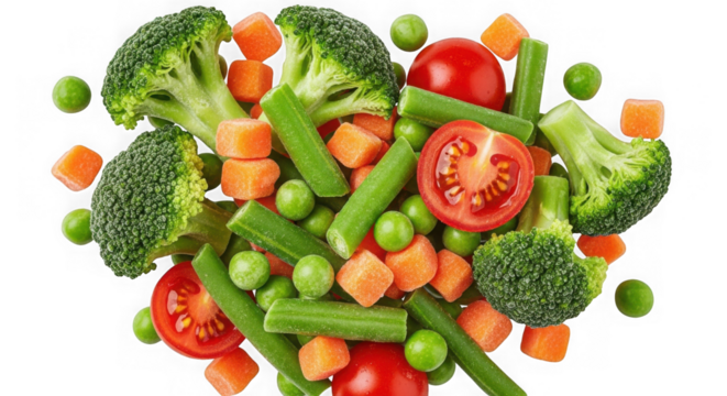 Assorted fresh cut vegetables mix isolated on transparent background - Powered by Adobe