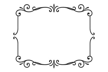 Ornate vintage decorative frame border with elegant swirling flourishes and classic design