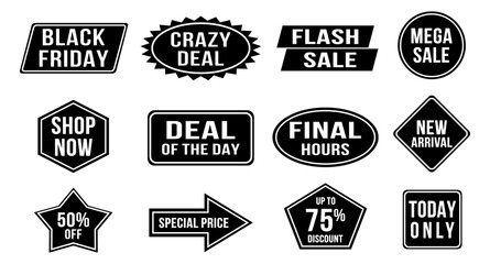 Obraz premium Icon set black friday vector editable