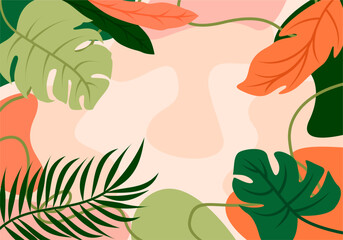 Tropical Leaves Composition for Summer and Naturethemed designs