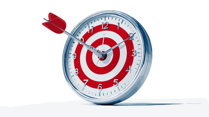 Clock with Target and Dart Symbolizing Time Management and Precision