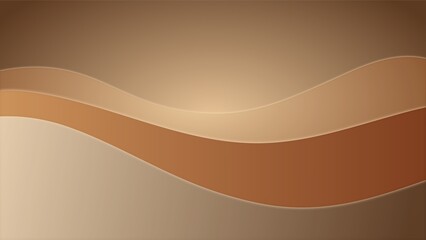 Abstract brown background with wavy layers for presentation template design