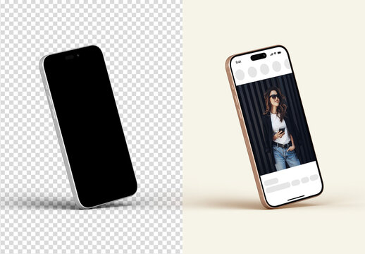 Phone Screen Mobile Web Interface Mockup Isolated