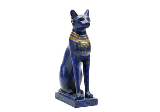 Isolated Egyptian Bastet statue, a symbol of ancient history, tradition, and heritage