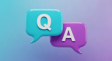 Questions and answers 3d icons, conceptual communication and problem solving bubbles