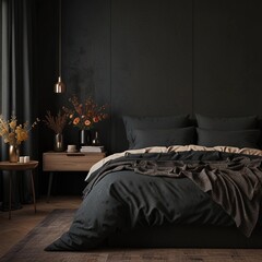Trendy Bedroom with Dried Flowers
