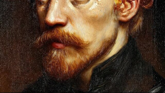 Portrait of a Bearded Man - A Study in Oil Painting Techniques.