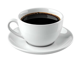 Obraz premium Hot black liquid in a ceramic cup and saucer