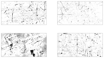 Collection of four grunge dust texture background.
