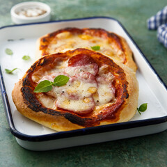 Pizza with sausage and cheese