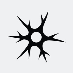 Silhouette molecule neuron biology with spikes on white vector illustration