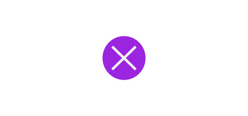 Purple error mark isolated on transparent background.