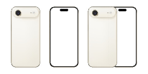 Phone mockup presenting multiple mobile phones with display blank screens