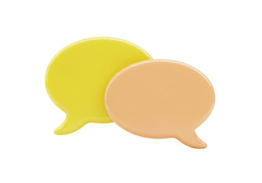 Isolated Two simple color chat bubbles for dialogue, communication or discussion - Powered by Adobe