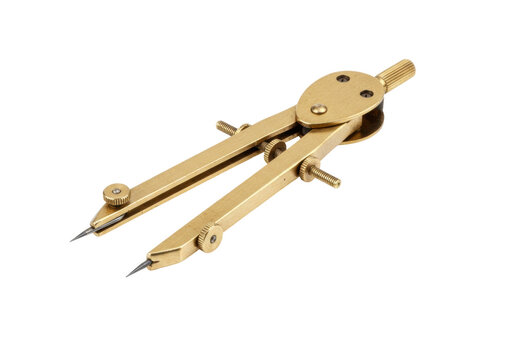 Isolated drafting compass on simple backdrop is a great engineering instrument for geometry