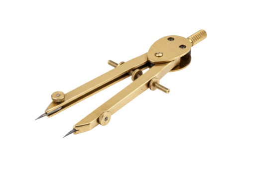 Isolated drafting compass on simple backdrop is a great engineering instrument for geometry