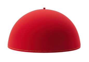 Isolated Red zucchetto with trim, ecclesiastical head covering, traditional Catholic clerics attire