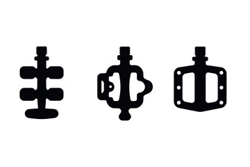 Obraz premium Minimalist silhouette of three bicycle pedals for cycling enthusiasts