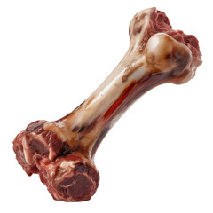 Raw Beef Bone with Meat and Marrow Isolated on White Background graphic design isolated on a transparent background