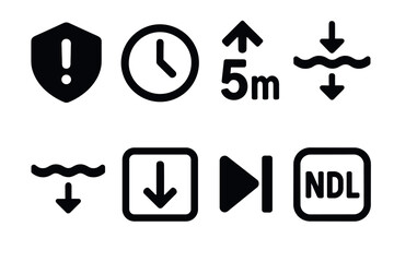 Navigation and safety icons in simple bold style for easy understanding