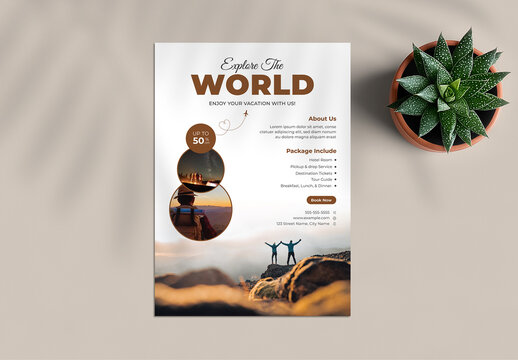 Travel Agency Promotional Flyer Template for Holiday Offers