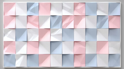 Pastel geometric abstract background, 3d modern design, wall decor tiles pattern