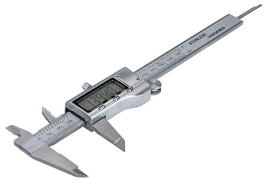 Angled vioew of a digital caliper for measuring - Powered by Adobe