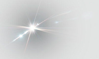 Glowing cyan sparkles surround a radiant core, emitting beams of light and lens flares for a futuristic and energetic visual effect. PNG