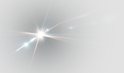 Glowing cyan sparkles surround a radiant core, emitting beams of light and lens flares for a futuristic and energetic visual effect. PNG