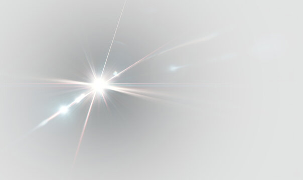 Glowing cyan sparkles surround a radiant core, emitting beams of light and lens flares for a futuristic and energetic visual effect. PNG