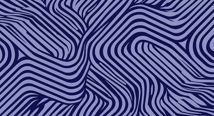 Abstract Wavy Lines Pattern in Shades of Purple and Blue.