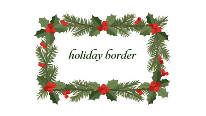 Christmas Border Design, Holiday Decor, Festive Frame, Seasonal Graphics, Vector Art