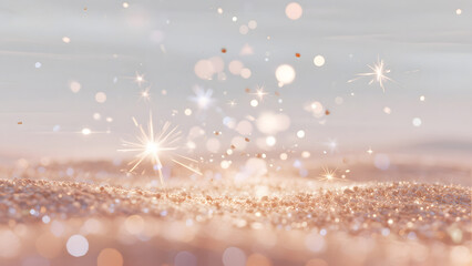 Glittering Sparkle, Bokeh Effect, Festive Background, Sparkling Light, Celebratory Scene