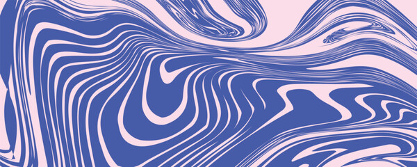 Abstract background pattern with colorful waves. Psychedelic groovy trippy y2k retro seamless pattern in blue and pink colors. Wavy and swirled brush strokes liquid background for packaging design