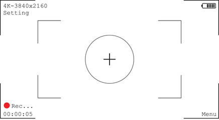 video recording screen camera viewfinder display on isolated transparent display 