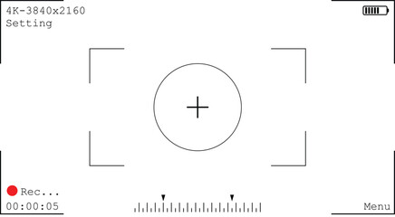 video recording screen camera viewfinder display on isolated transparent display 