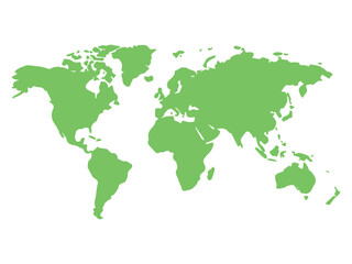 Green World Map Silhouette